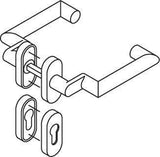 HEWI Rosettengarnitur 162PBR01.640 – Profiltürgarnitur PZ tiefschwarz matt für Türstärke 38,1–48,0 mm