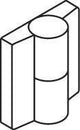 HEWI Scharnier DIN links 52x47 mm aus Polyamid mit Metalleinleger, tiefschwarz matt