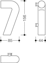 HEWI Hausnummer Ziffer 0 Spezial-Polyamid 99 reinweiß 165 mm Ø 33 mm