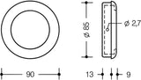 HEWI Schiebetürmuschel 538.60MLB Polyamid tiefschwarz matt für Holztüren ab 22 mm