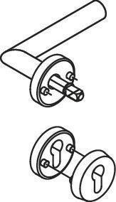 HEWI Rosettenhalbgarnitur 162PBR22.230 PA 90m matt – Schutzrosette, PZ, 8 mm Vierkant