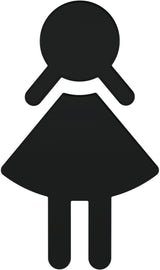 HEWI Symbol Frau 801.91.020 – Selbstklebendes Polyamid-Symbol in Rubinrot, 150 x 87 x 3 mm
