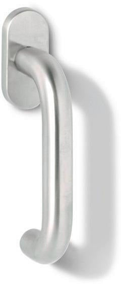 HEWI Fenstergriff 111XAFG Edelstahl matt geschliffen mit Druckzylinder und Vierkantstift 7 mm