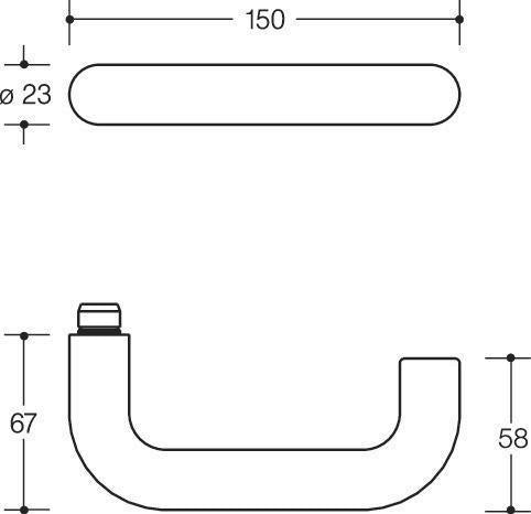 HEWI Wechselgarnitur 111R03.233 U-Form PZ DIN L/R Rosette Rubinrot
