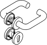 HEWI Rosetten-Drückergarnitur 111R02.230 U-Form FBM DIN L/R D/D – Rubinrot