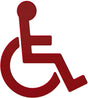 HEWI Symbol Barrierefrei 801.91.030 in Rubinrot – Selbstklebendes Polyamid-Symbol, 150 x 135 x 3 mm