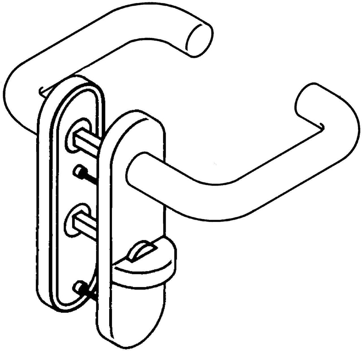 HEWI Kurzschildgarnitur 111R02.110 33 Rubinrot – Zimmergarnitur DIN EN 1906 Klasse 4, R-Technik