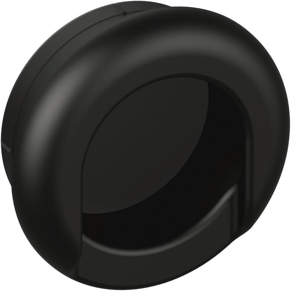 HEWI Schiebetürmuschel 538.60MLB Polyamid tiefschwarz matt für Holztüren ab 22 mm