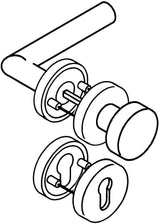 HEWI Feuerschutzgarnitur 162XAH13.237 Edelstahl PZ DIN L/R für Türstärke 38,1-48,0 mm