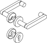 HEWI Rosettengarnitur 270XAH01.130 Edelstahl PZ DIN L/R für Zimmertüren