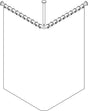 HEWI Vorhangstange Serie 801 mit Duschvorhang, Deckenabhängung 500 mm, senfgelb, kürzbar