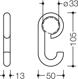 HEWI Garderobenhaken Serie 477 verschiebbar für Stangen 33 mm in Senfgelb