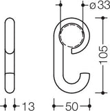 HEWI Garderobenhaken Serie 477 verschiebbar für Stangen 33 mm in Senfgelb