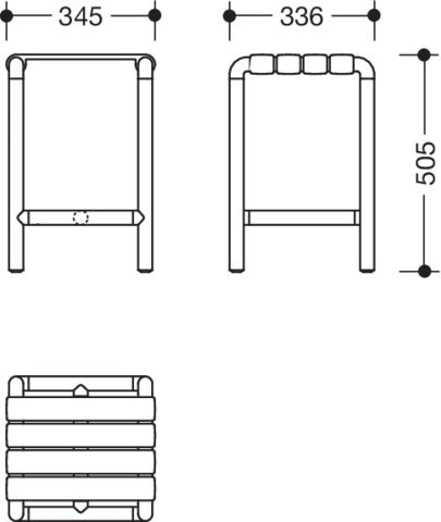 HEWI Hocker Serie 801 in Koralle – Barrierefreier Duschhocker mit 150 kg Belastbarkeit