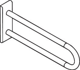 HEWI Wandstützgriff Serie 801, 850 mm, senfgelb – Stützhilfe mit Stahlkern, bis 100 kg