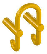 HEWI Garderobendoppelhaken Serie 801 – Senfgelb, Haken nach hinten, 90 mm