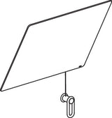 HEWI Kippspiegel Serie 801 mit Seilumlenkung, 600 mm breit, senfgelb – Neigung bis 28°