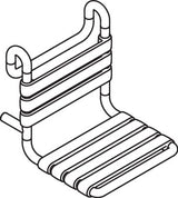HEWI Einhängesitz Serie 801 senfgelb – 450 mm breit, mit Rückenlehne, bis 150 kg, für Duschhandläufe