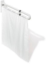 HEWI Duschspritzschutz Serie 801 weiß/silber senfgelb – Spritz- und Sichtschutz mit Duschvorhang
