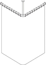 HEWI Vorhangstange Serie 801 mit Duschvorhang 900 x 900 mm, senfgelb, kürzbar