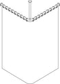 HEWI Vorhangstange Serie 801 mit Duschvorhang 900 x 900 mm, senfgelb, kürzbar
