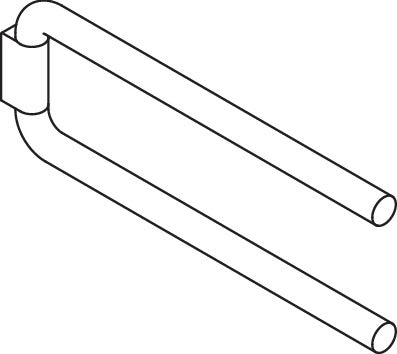 HEWI Handtuchhalter Serie 477, 2-armig, senfgelb, schwenkbar, Wandmontage