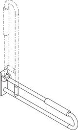 HEWI Stützklappgriff Serie 801, 900 mm, mit Armpolster senfgelb, bis 150 kg belastbar