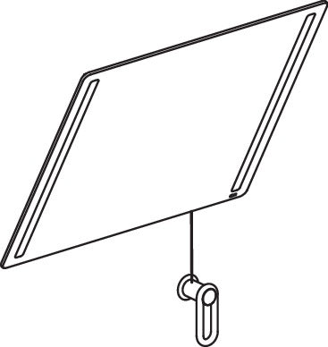 HEWI Kippspiegel LED plus Serie 801, 600 x 540 mm, senfgelb, mit Beleuchtung und Kurbel