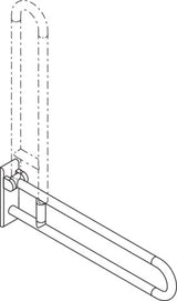 HEWI Stützklappgriff Serie 801 850 mm Senfgelb mit Stahlkern – Klappbarer Wandgriff für barrierefreies Bad