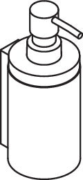 HEWI Seifenspender System 900 mit Halter, Kristallglas satiniert, chrom
