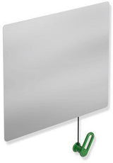 HEWI Kippspiegel Serie 801 mit Seilumlenkung, 600 mm breit, senfgelb – Neigung bis 28°