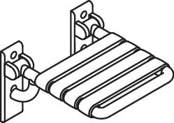 HEWI Klappsitz Serie 801 mit Gabelgelenk – Wandmontage, koralle, 150 kg belastbar