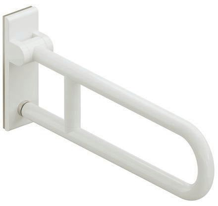 HEWI Mobiler Stützklappgriff Serie 801, drehbar, 850 mm, senfgelb – Wandmontage, 150 kg