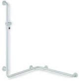 HEWI Duschhandlauf Serie 801 mit Brausehalterstange, senfgelb, 1250 x 762 mm, Polyamid mit Stahlkern