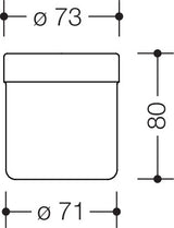 HEWI Polyamidbecher Serie 801 senfgelb – runder Zahnputzbecher, 80 mm, freistehend