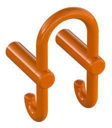 HEWI Garderobendoppelhaken Serie 801 – Senfgelb, Haken nach hinten, 90 mm