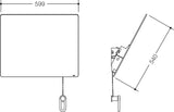 HEWI Kippspiegel Serie 801 mit Seilumlenkung, 600 mm breit, senfgelb – Neigung bis 28°