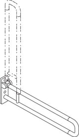 HEWI Stützklappgriff Serie 801, 900 mm, senfgelb – Wandmontage, bis 100 kg belastbar