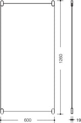 HEWI Wandspiegel Serie 801 senfgelb – 600 x 1200 mm Kristallglas mit Spiegelhaltern