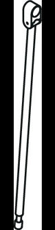 HEWI Bodenstütze Serie 801 für Stützklappgriffe, 527 mm, Edelstahl, Senfgelb