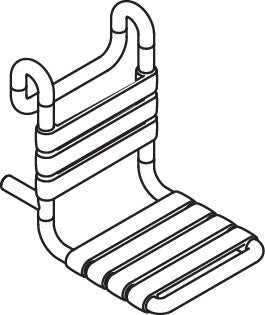 HEWI Einhängesitz Serie 801 senfgelb – bis 150 kg, mit Rückenlehne, für Duschhandläufe