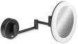 HEWI Kosmetikspiegel LED matt schwarz rund 5-fach Vergrößerung Dual Light
