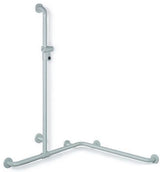 HEWI Dusch- und Wannenhandlauf Serie 801, senfgelb, 1250 mm senkrecht, 762 mm waagerecht, mit Brausehalterstange