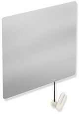 HEWI Kippspiegel Serie 801 mit Seilumlenkung, 600 mm breit, senfgelb – Neigung bis 28°