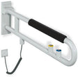 HEWI Stützklappgriff Serie 801 drehbar mit WC-Spül- und Funktionstaste, senfgelb, 700 mm