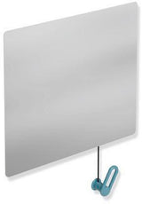 HEWI Kippspiegel Serie 801 mit Seilumlenkung, 600 mm breit, senfgelb – Neigung bis 28°