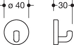 HEWI Wandhaken Serie 801, senfgelb, 40 mm Rosette, verdeckte Verschraubung
