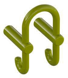 HEWI Garderobendoppelhaken Serie 801 – Senfgelb, Haken nach hinten, 90 mm