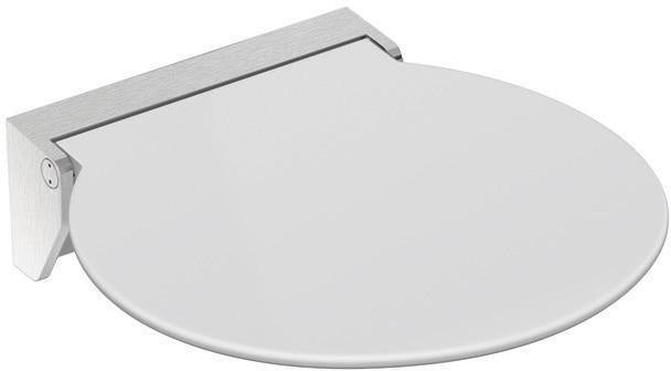 HEWI Klappsitz R 380 – Wandklappsitz für Dusche, anthrazitgrau, Edelstahl