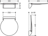 HEWI Klappsitz 450 mit Wandkonsole – Signalweiß, 450 mm, hochklappbar, bis 150 kg